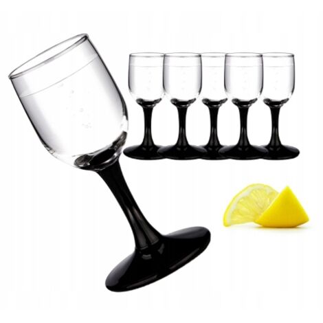 Bicchieri neri da liquore e vodka 35 ml 6 pezzi