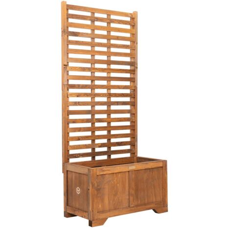 Pergola Vintage Flowerpot 80 x 42 x 180 cm - Fioriera in legno con scaletta per balcone, terrazza, giardino, 120 L - Pergola in legno per piante rampicanti, edera - Separatore di spazi, colore palissa (1/5)