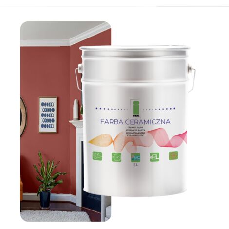PITTURA MURALE CERAMICA, LAVABILE, ROSA E BORGOGNA, 5L, ANTIMACCHIA