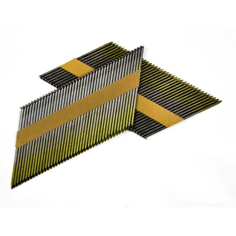 Chiodi in fascio di carta per chiodatrici 2,8x75mm 34° 2000 pezzi neri lisci (1/5)