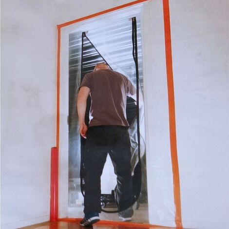 Tenda antipolvere per porta da cantiere Atlas Tools con serratura, trasparente, 120x220 cm