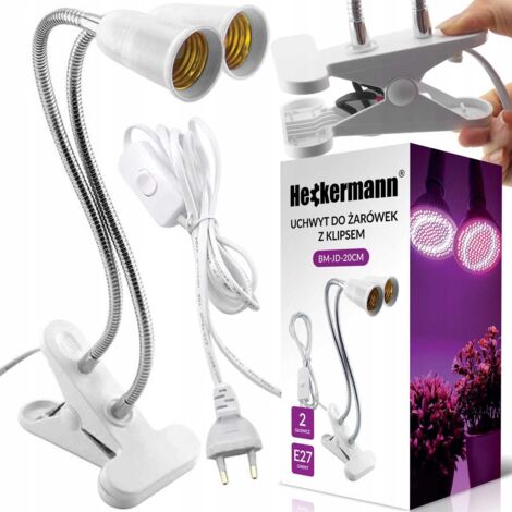 Portalampada Heckermann BM-JD-20CM bianco - 2 teste
