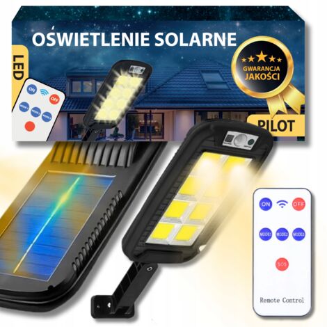 LAMPADA SOLARE LAMPIONE STRADALE LED SENSORE DI MOVIMENTO CREPUSCOLO TELECOMANDO POTENTE LED (1/5)