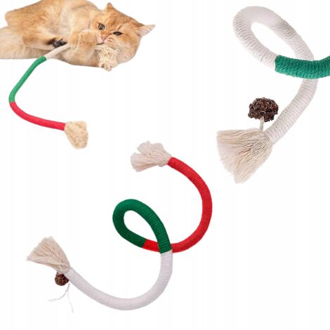 Giocattolo in corda con erba gatta per gatti - 70 cm - naturale, fatto a mano (1/5)