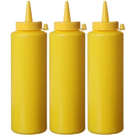 Set di 3 flaconi dispenser per salse fredde - trasparenti, 0,35 l - HENDI 557853