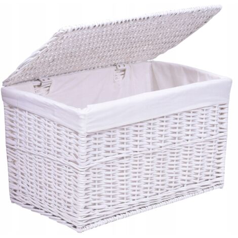 Baule in vimini bianco 105 L (1/5)