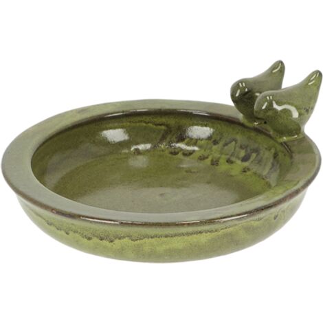 Esschert Design - Vasca da bagno rotonda in ceramica, colore: Verde