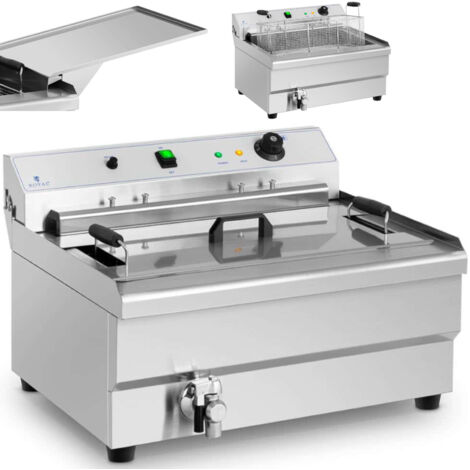 Friggitrice per ciambelle Fish and Chips con scolapasta 9000 W 30 L 400 V