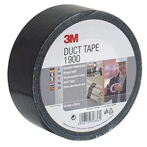 3M 1900S50 Nastro in tessuto Nero (L x L) 45.7 m x 48 mm 1 pz.