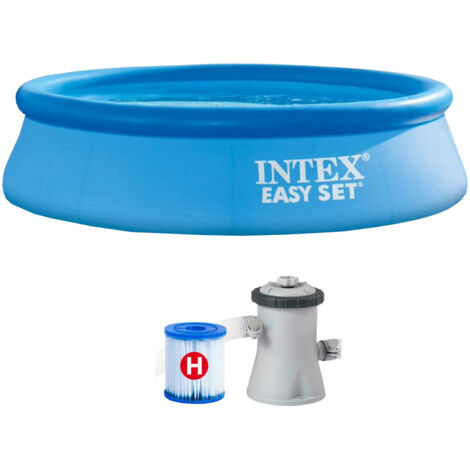 Intex – Piscina gonfiabile Easy Set 28122 – Rotonda 305x76 cm – Pompa filtro ECO 602 1.250 l/h – Materiale Super-Tough resistente (1/5)