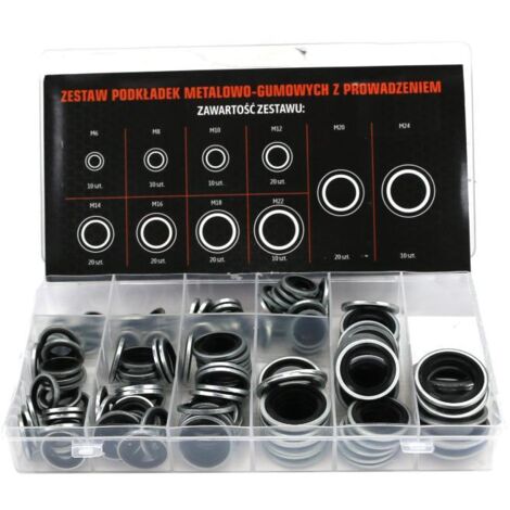 RONDELLA METALLICHE E IN GOMMA SET 150 PEZZI TEGER METRIC IN POLLICI (1/2)