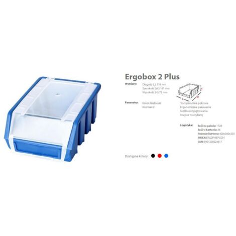 Contenitore portaoggetti - Ergobox 2 Plus  Blu (1/3)