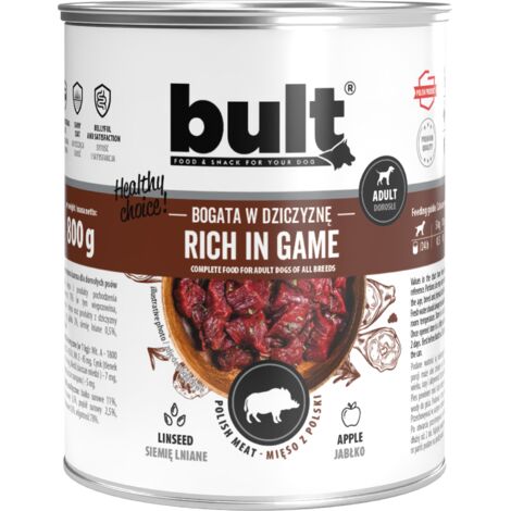 Cibo umido per cani in lattina, ricco di selvaggina, confezione da 12 x 800 g (1/2)