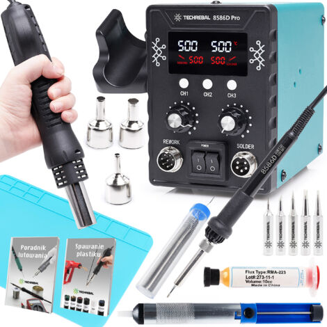 Stazione saldante Techrebal 8586D Pro 2 in 1 + KIT23
