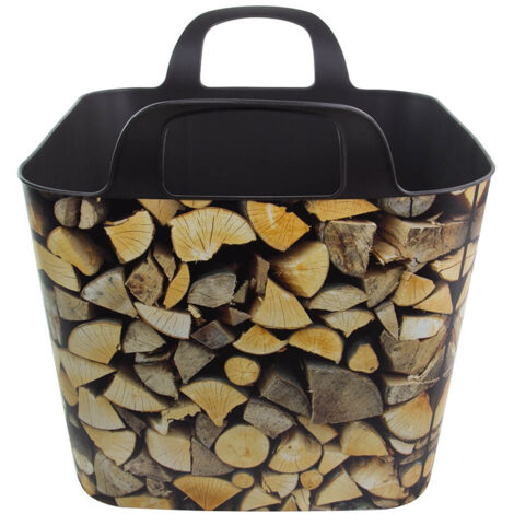 Cestino universale in plastica effetto legno con manici 53x38cm 36L 1 pz. (1/2)