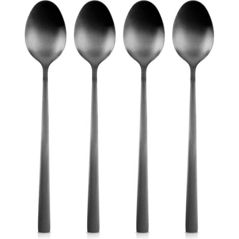 Set di 4 cucchiaini da cocktail in acciaio nero. (1/5)