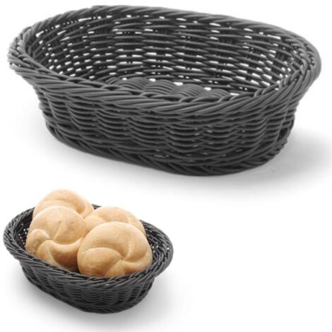 Cestino per il pane ovale in polipropilene, nero, 250x190x65 mm - Hendi 426623 (1/4)