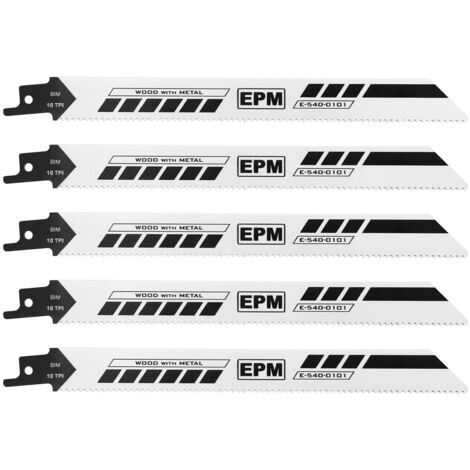 Lama per sega a sciabola 200 mm 10 TPI per legno S1022 5 pezzi - E-540-0101 (1/3)