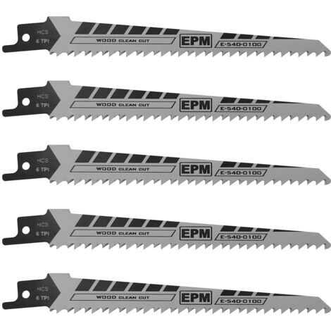 Lama per sega alternativa 150 mm 6 TPI per legno S644D 5 pezzi - E-540-0100 (1/3)