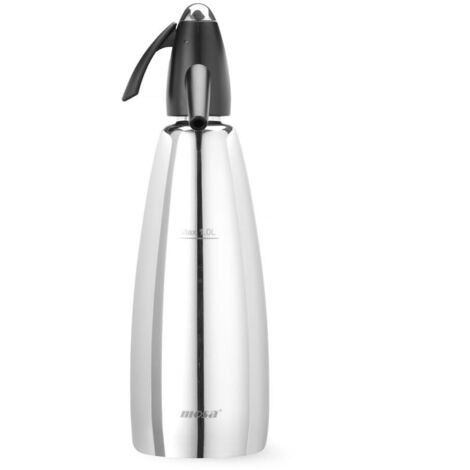 HENDI Sifone per soda, per acqua dolce gassata, sifone per acqua, per caricatori di CO2, 1L, ø100x(H)320mm, acciaio inox (1/4)