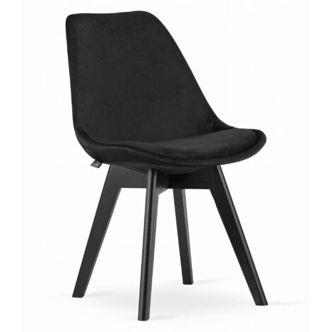 Sedia scandinava moderna per la cucina sala da pranzo MILEO PREMIUM BLACK VELVET (1/5)