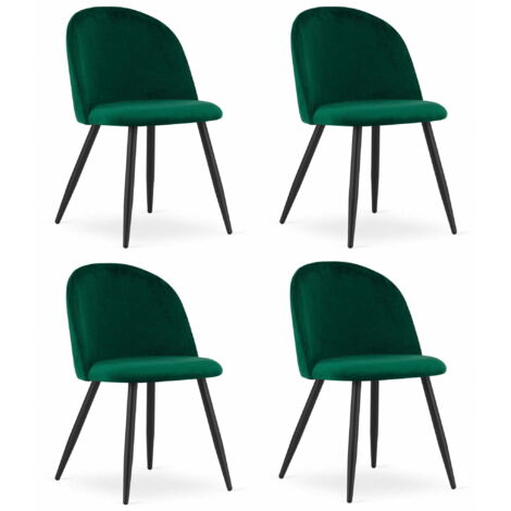 Poltrona Bello - velluto verde / gambe nere x 4 (1/5)