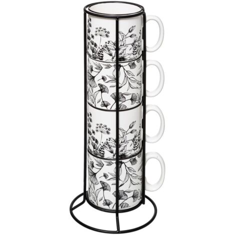 Rack 4 tazze m bianco floreale - Sg secret de gourmet (1/4)