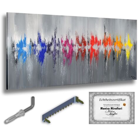 Monica Mirafiori  Dipinto a mano al 100%  Quadro bioritmo 140x70 cm  Dipinto dipinto a mano  Pittura acrilica  Quadro acrilico di grandi dimensioni  Arte moderna  Stampe artistiche (1/5)