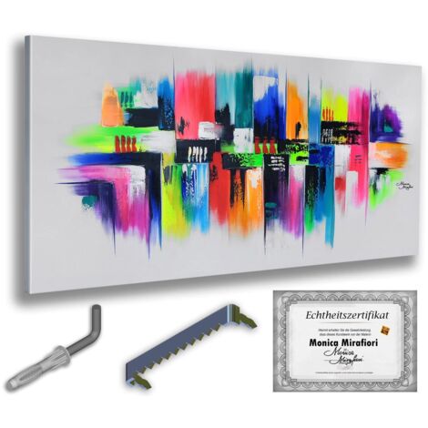 Monica Mirafiori 100% dipinto a mano Quadro "Immaginazione" 140x70cm Dipinto dipinto a mano Pittura acrilica Quadro acrilico di grandi dimensioni Arte moderna Stampe d'arte (1/5)