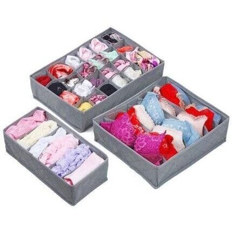 Set di 3 organizer per biancheria intima, calzini, vestiti e biancheria da letto (5722) (1/5)