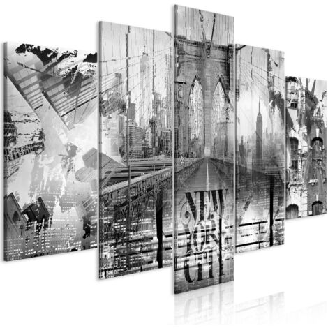 Immagine - Collage di New York City (5 pezzi) in bianco e nero (1/4)