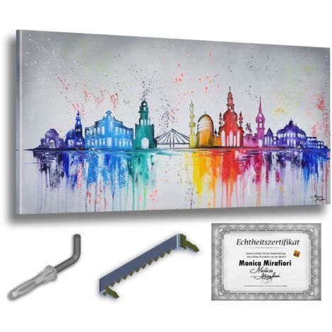 Monica Mirafiori  Dipinto a mano al 100%  Quadro di Drezno  140x70 cm  Dipinto dipinto a mano  Pittura acrilica  Quadro acrilico di grandi dimensioni  Arte moderna  Stampe artistiche (1/5)