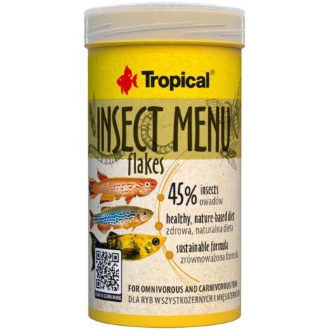 Tropical Insect Menu Flakes 250ml/50gr - alimento in fiocchi a base di insetti per pesci d'acqua dolce (1/2)