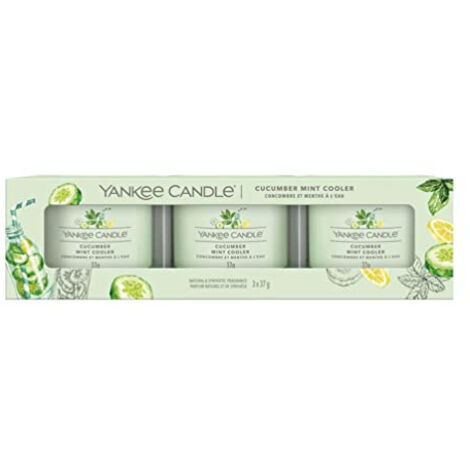 Set di mini candele Yankee Candle al cetriolo e menta, 3x37g