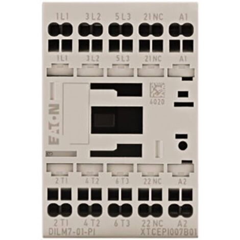 Contattore di potenza DILM7-01(24VDC)-PI 3P 380 V 400 V 3 kW 1R 24 V CC A innesto 199228 (1/3)