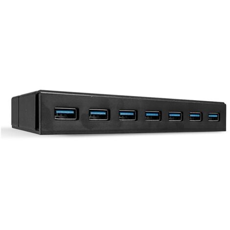 Hub USB 3.1 a 7 porte con alimentazione, compatibile con USB 3.0/3.1 Gen 1 e USB 3.2 Gen 1, velocit� fino a 5000 Mbit/s, colore nero, modello Lindy 43228 (1/4)