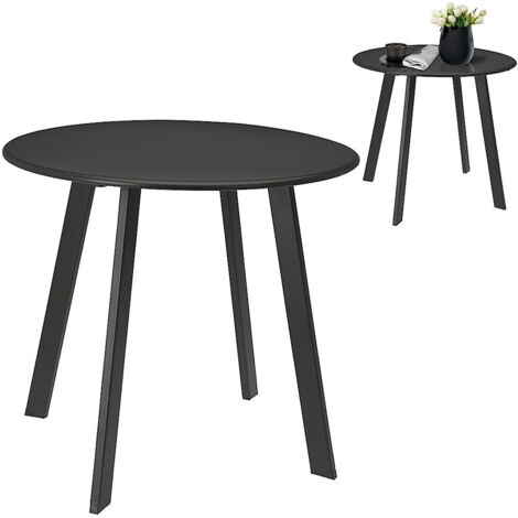 Tavolino da balcone in metallo, grigio, rotondo, 50x45 cm (1/5)
