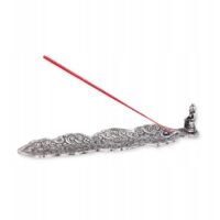Supporto decorativo in metallo per bastoncini di incenso a forma di Buddha, 20 cm