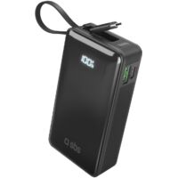 Powerbank da 10000 mAh con porte USB-A e USB-C, display integrato e cavo USB-C da 20 W - nero