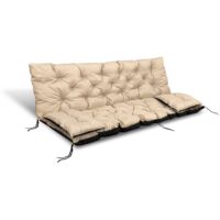 Cuscino da giardino 150x60x50 cm + 2 cuscini per altalena, impermeabile, beige