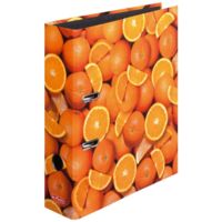 Raccoglitore HERLITZ A4 8cm Arance - max.file, meccanismo a leva