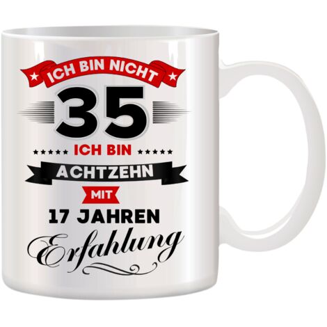 Taza divertida, un regalo para un cumpleaños número 35 (1/2)