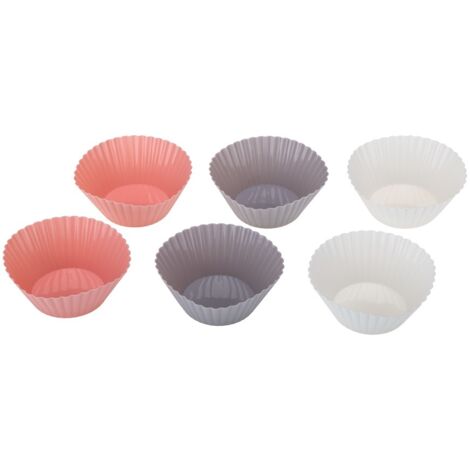 Moldes de silicona para muffins y cupcakes, 6 piezas, coloridos (1/3)
