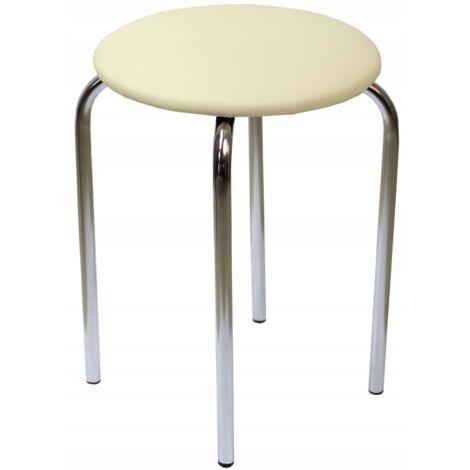 Taburete de piel sintética beige Furnitex para cocina