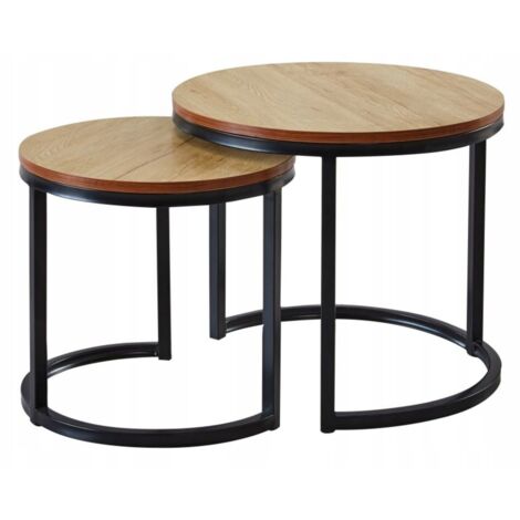 Mesa de centro ZY-08 de roble natural (1/5)