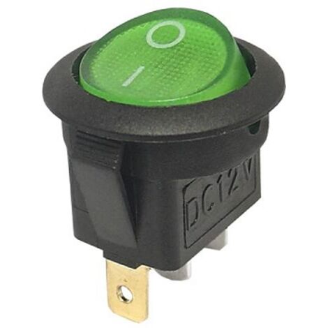 INTERRUPTOR DE 12 V ILUMINADO - VERDE