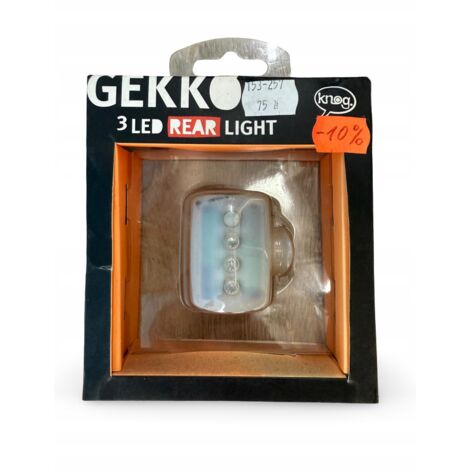 LUZ TRASERA DE BICICLETA KNOG GEKKO SILICONA TRANSPARENTE 3XLED (1/5)