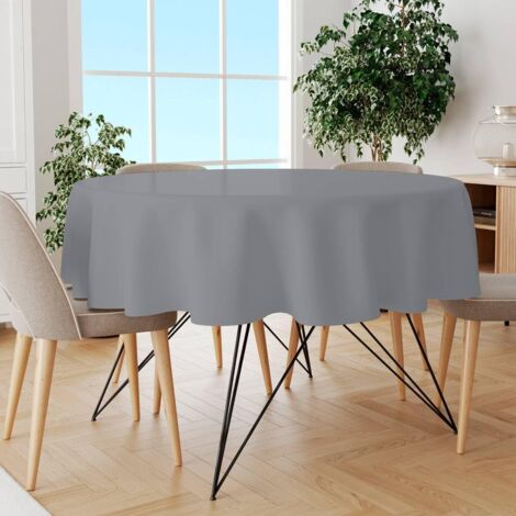 Mantel gris Cozy Home & Living de 140 cm redondo: elegante, clásico y decorativo de alta calidad, perfecto para comedores, celebraciones y decoración de mesas.