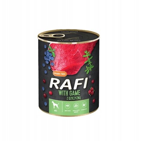 Alimento para perros Rafi con carne de caza 24x800g