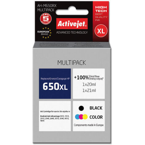 Tinta Activejet para HP 650 CZ101/CZ102 reg AH-M650RX (1/2)